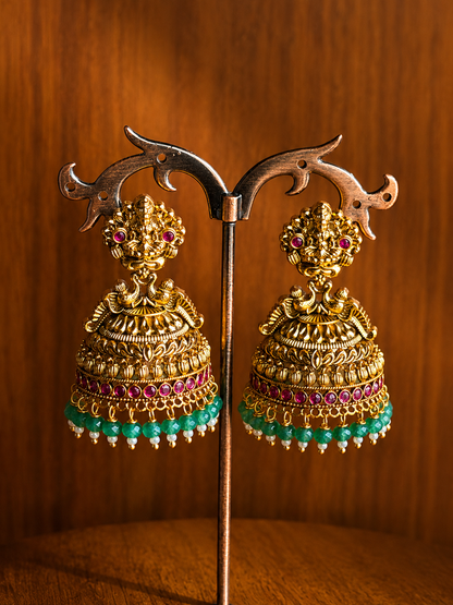 Lakshmi Pakshi – Original Jadau Antique Temple Jhumka.
