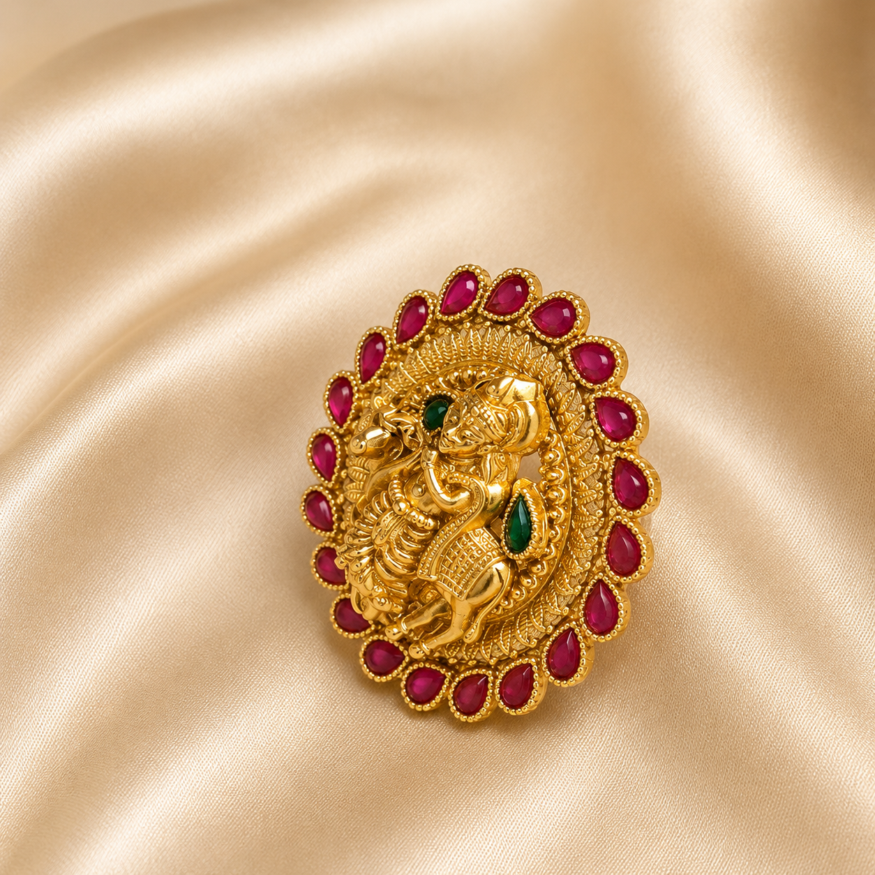 Gopala Jadau Kundan Statement Ring