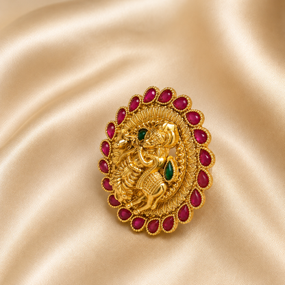 Gopala Jadau Kundan Statement Ring