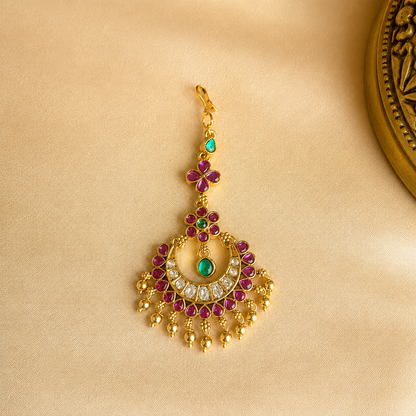 Chandbali – Original Jadau Kundan Maang Tika.