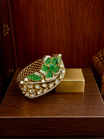 Harinnika Emerald Blossom Statement Cuff