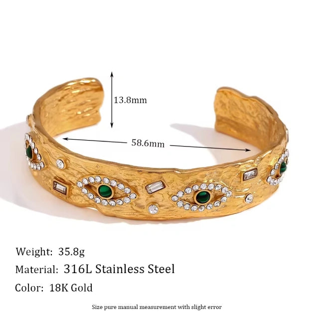 Emerald Green with Zircons Nazar Bracelet