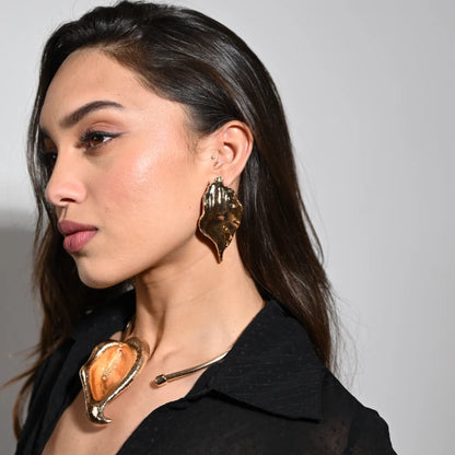 Gold Plated Luxe Anthurim Studs