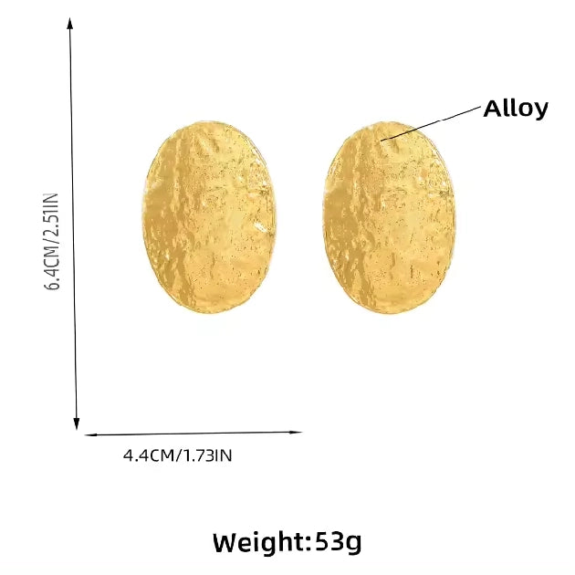 Exaggerated Heavy Oval Studs