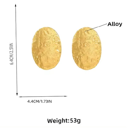 Exaggerated Heavy Oval Studs