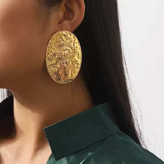 Exaggerated Heavy Oval Studs