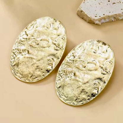 Exaggerated Heavy Oval Studs
