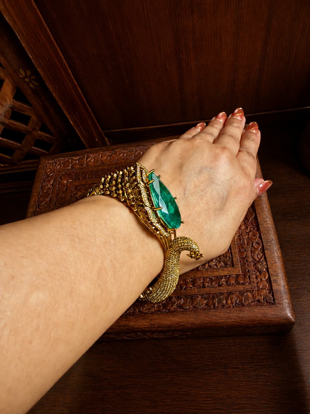 Imperial Mayurika Emerald Baguette Statement Cuff ✨