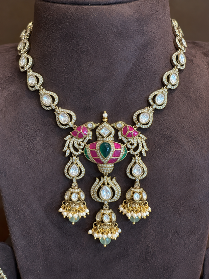 Mayura Vamshi – Moissanite Polki Jadau Kundan Necklace Set
