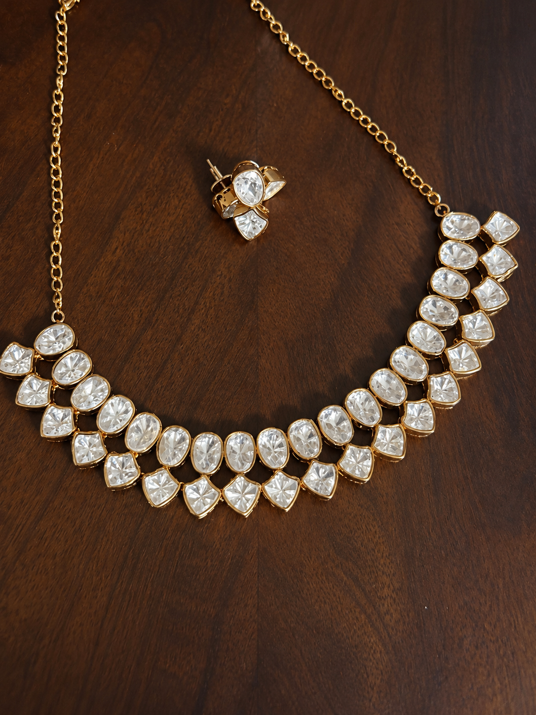 Samaira – Geometric Indo-Western Moissanite Necklace Set