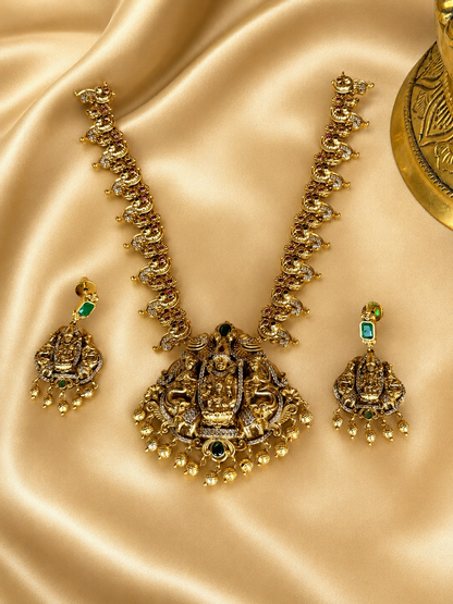Shri Lakshmi Venkatesha Vaibhava - Micro Gold Plated Necklace Set.