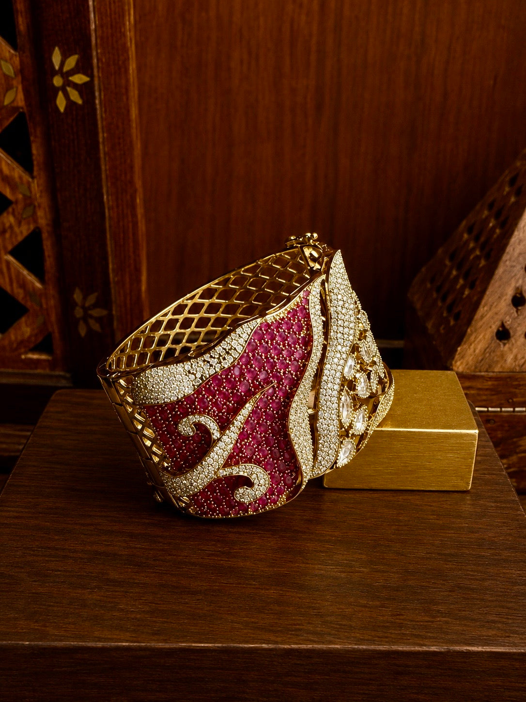 Ruhanika Ruby Kundan Statement Cuff