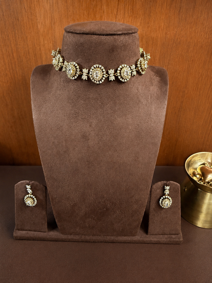 Chandrika – White Zircon Choker Necklace