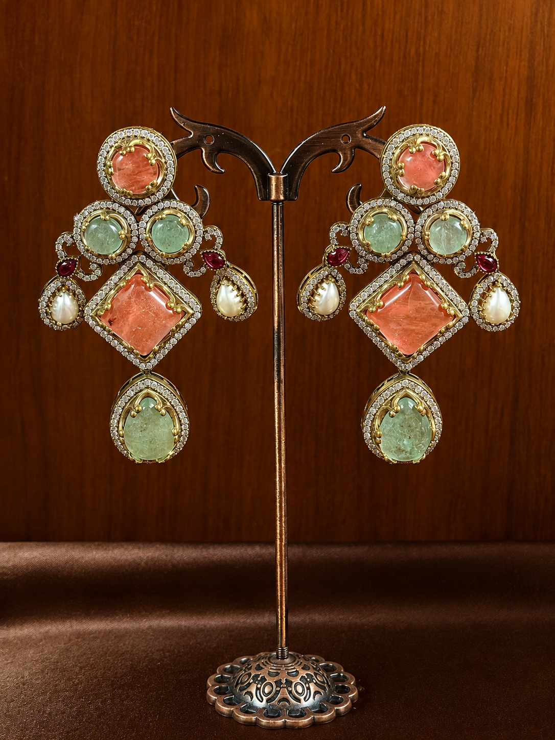 Kashmira Blush Emerald Earrings
