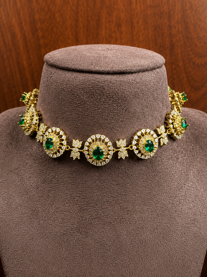 Harinika – Emerald Zircon Choker Necklace