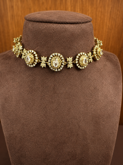 Chandrika – White Zircon Choker Necklace