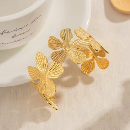 Flora Cuff Bracelet - 18k Gold Plated