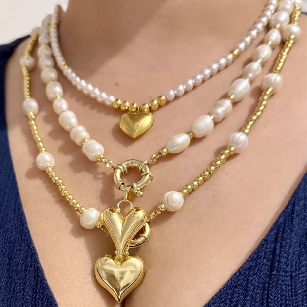 Fresh Water Original Pearl Three Layered Necklace