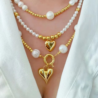 Fresh Water Original Pearl Three Layered Necklace