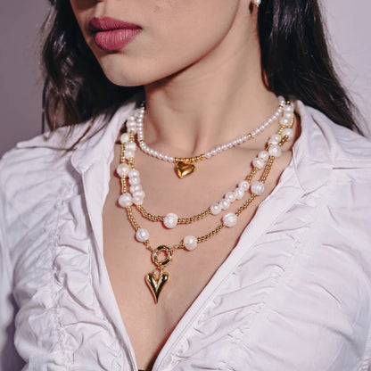 Fresh Water Original Pearl Three Layered Necklace