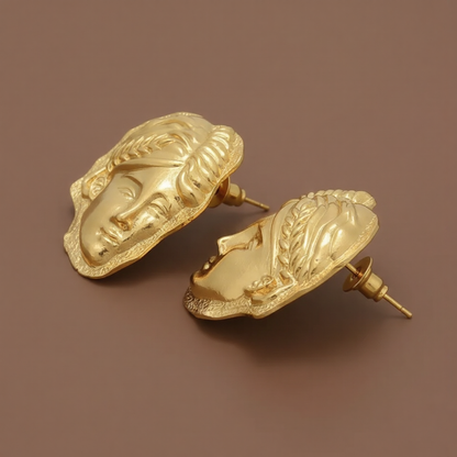 Golden Chehra Statement Studs