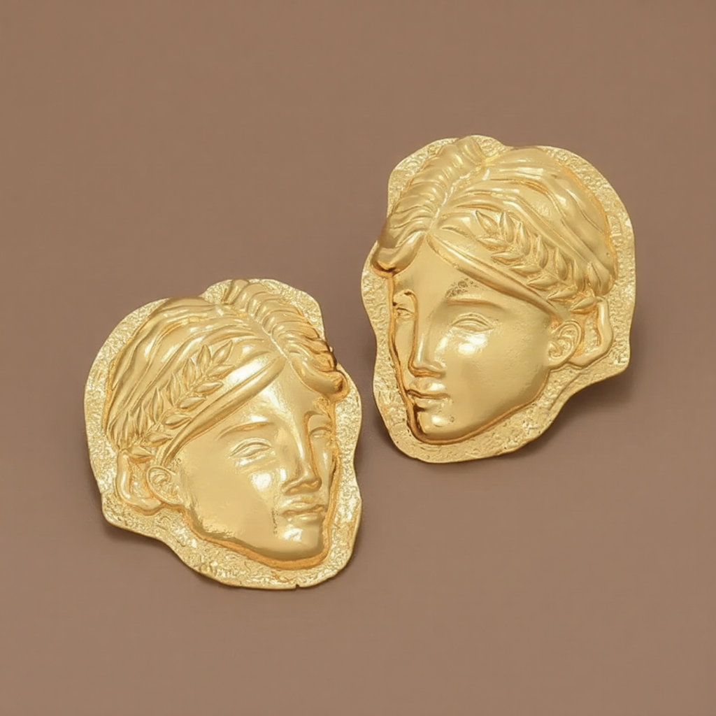 Golden Chehra Statement Studs