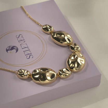 Geometric Gold Bold Statement Necklace
