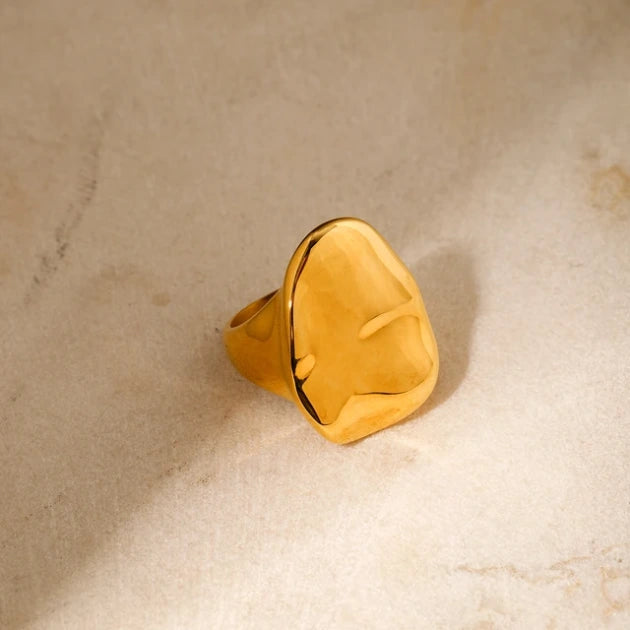 Geometric Gold Bold Statement Ring