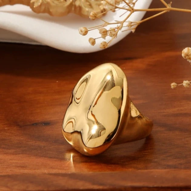 Geometric Gold Bold Statement Ring