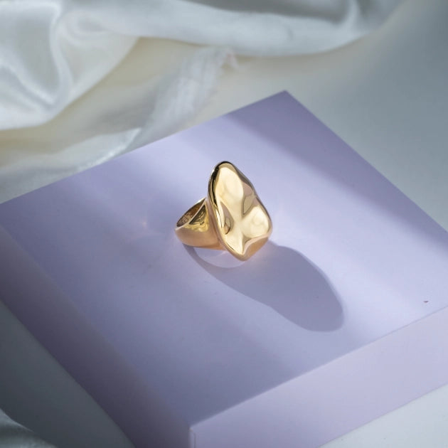 Geometric Gold Bold Statement Ring