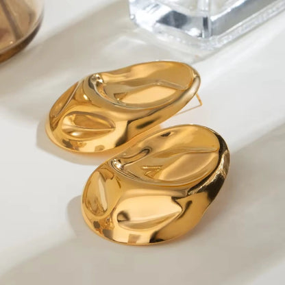 Geometric Gold Bold Statement Studs