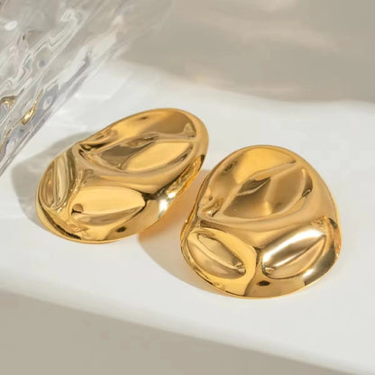 Geometric Gold Bold Statement Studs