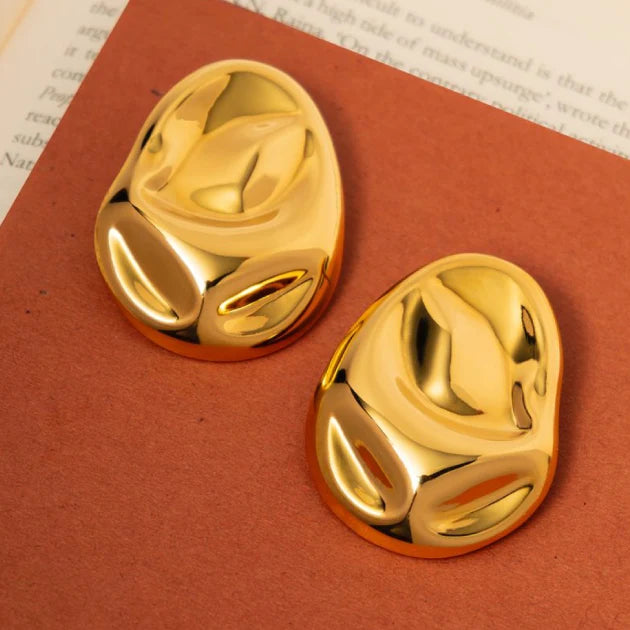 Geometric Gold Bold Statement Studs