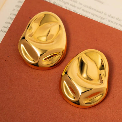 Geometric Gold Bold Statement Studs