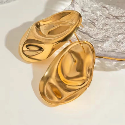 Geometric Gold Bold Statement Studs