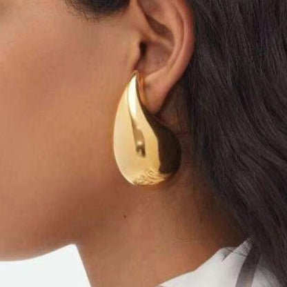 Gold Bold Tear Drop Studs