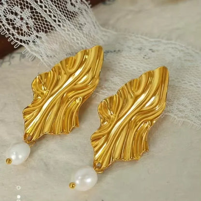 Ripple Leaf Studs