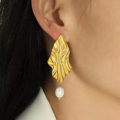 Ripple Leaf Studs