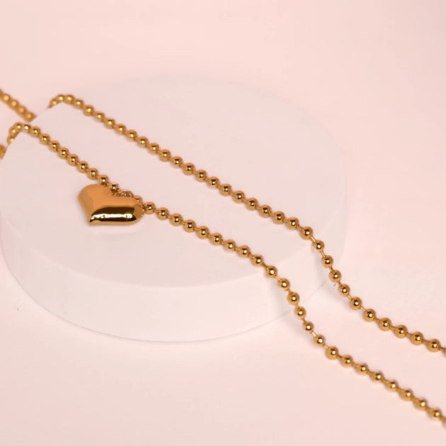 Dual Layered Necklace -18k Gold Plated Ethernal Beads of Love -