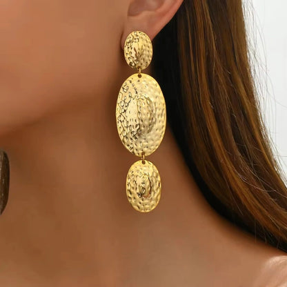 Gold Plated Hammered Harmonic Drops