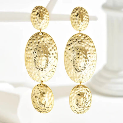 Gold Plated Hammered Harmonic Drops
