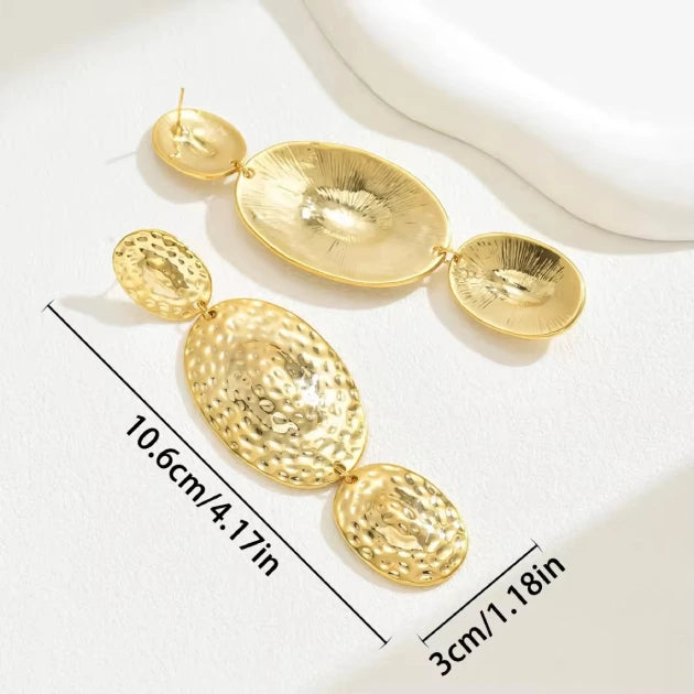 Gold Plated Hammered Harmonic Drops