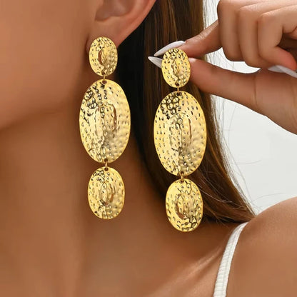 Gold Plated Hammered Harmonic Drops