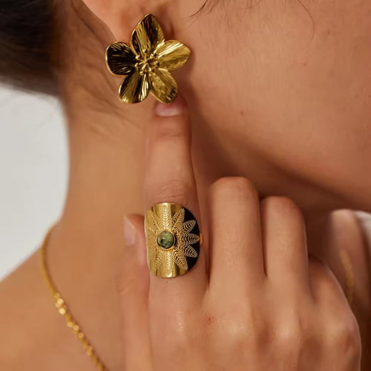 Viola Blossom Studs - 18k Gold Plated