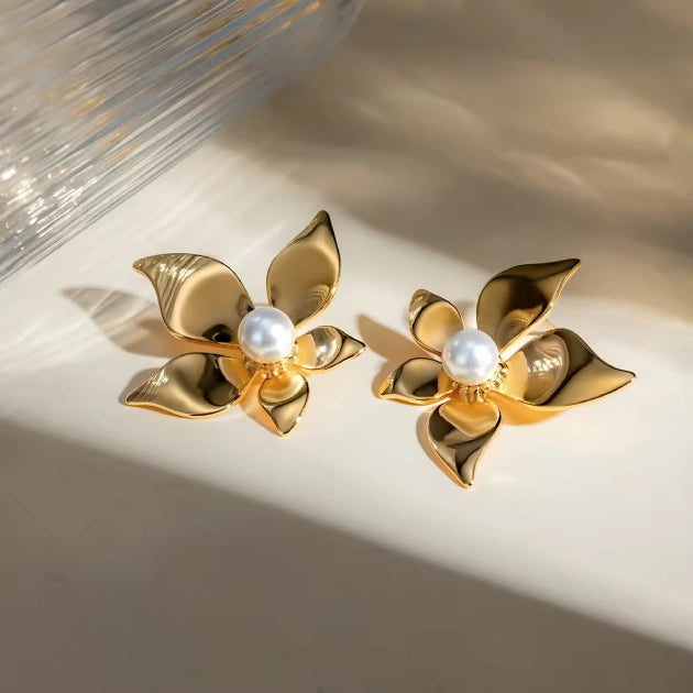 Blooming Pearl Studs