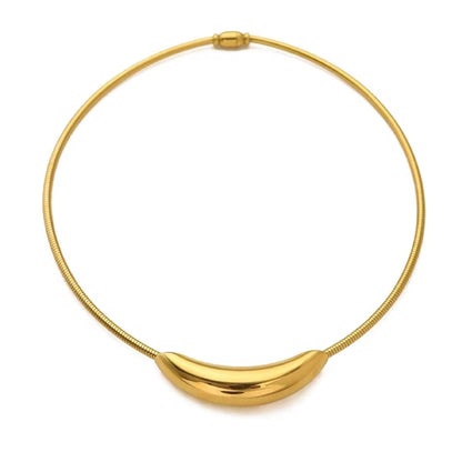 Luxe Tube Pendant Necklace - 18k Gold Plated