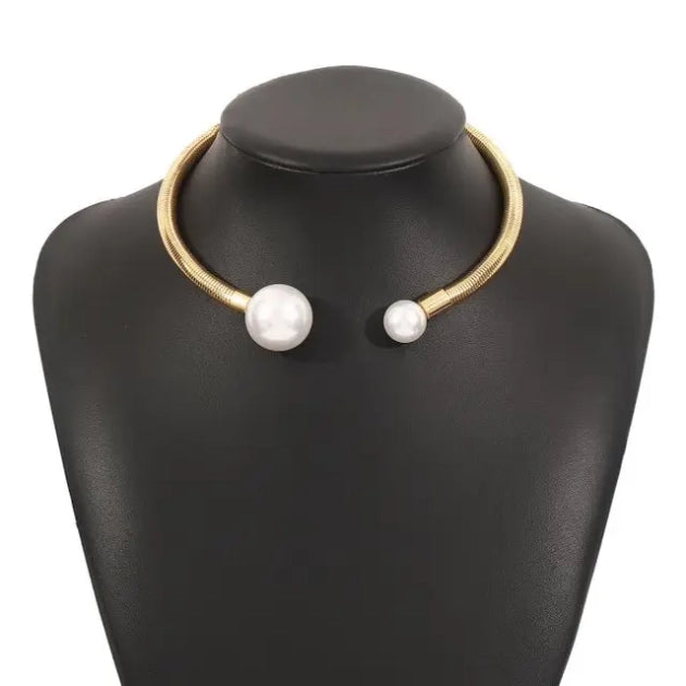 Gold Pearl Ball Necklet