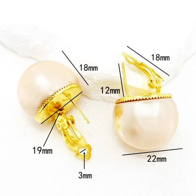 Gold Pearl Ball Statement Studs