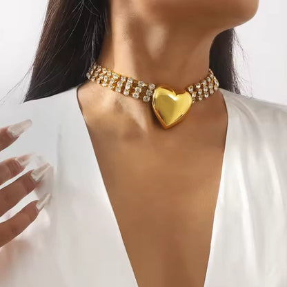 Sparkling Heart of Gold Choker
