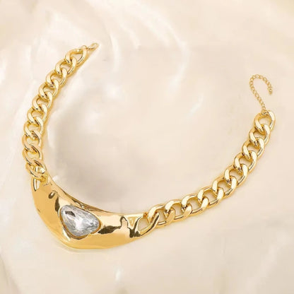 Gold Smokey Crystal Chunky Necklace
